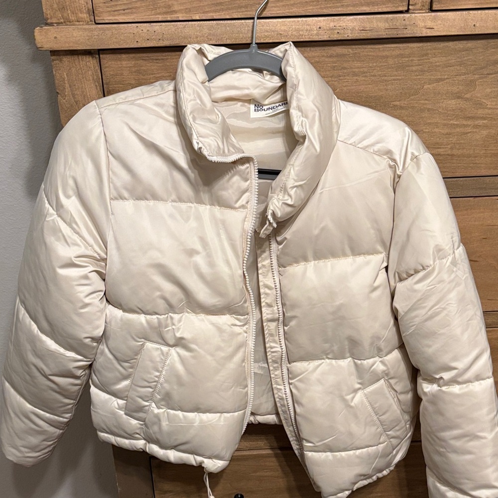 No Boundaries Beige Puffer Jacket